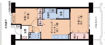神戸高速鉄道東西線 高速長田駅 徒歩5分 10階建 築28年(2DK/8階)の間取り写真