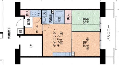 山陽電気鉄道本線 舞子公園駅 徒歩12分 13階建 築26年(2DK/10階)の間取り写真