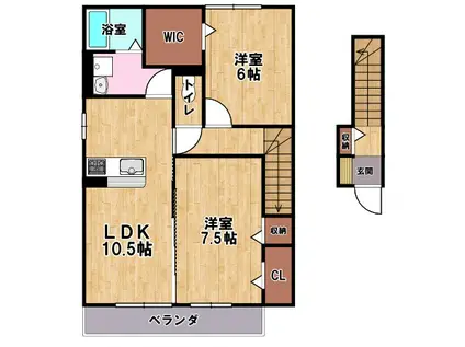 ルミエール(2LDK/2階)の間取り写真