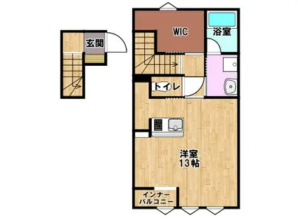 イストワール平田(ワンルーム/2階)の間取り写真