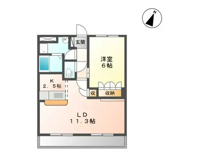 エリートメゾン(1LDK/1階)の間取り写真