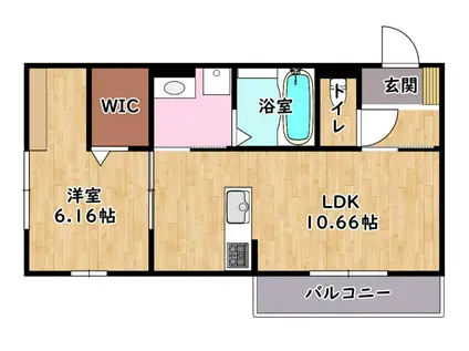 アースフィールド彦根(1LDK/2階)の間取り写真