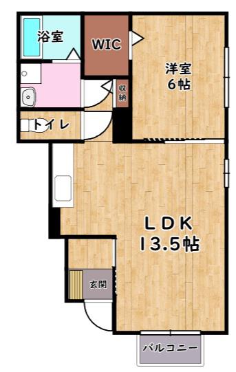サニーリュート(1LDK/1階)の間取り写真