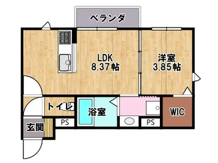 ARBOL ALDEA(1LDK/1階)の間取り写真