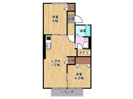 ハイツ堂前(2LDK/2階)の間取り写真
