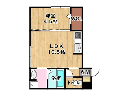 コネクトスクエア(1LDK/1階)の間取り写真