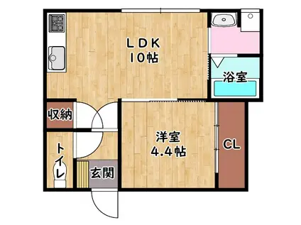 コネクトスクエア(1LDK/2階)の間取り写真