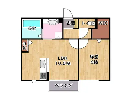 ヴィラ シャルマン(1LDK/2階)の間取り写真
