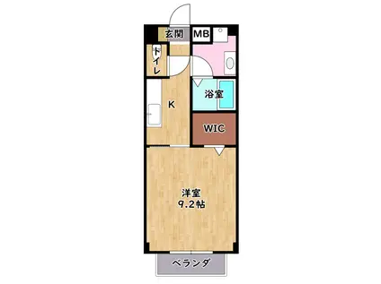 インテリオル(1K/1階)の間取り写真