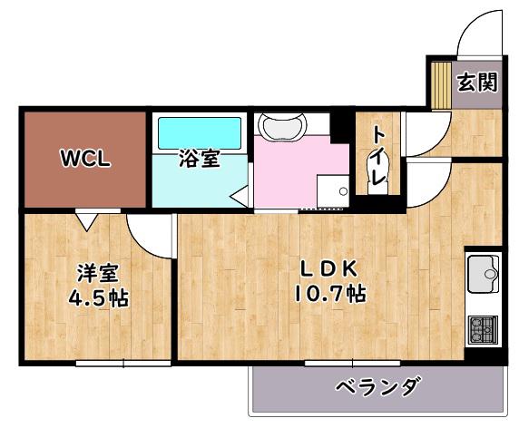 LA LUCE(1LDK/3階)の間取り写真