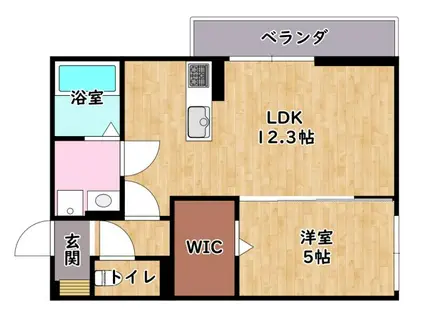 FELICE彦根(1LDK/2階)の間取り写真