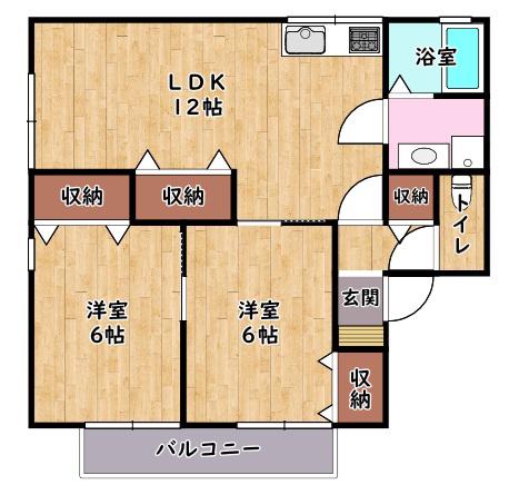 セピアコート(2LDK/2階)の間取り写真