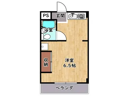 メゾン谷沢1(ワンルーム/2階)の間取り写真