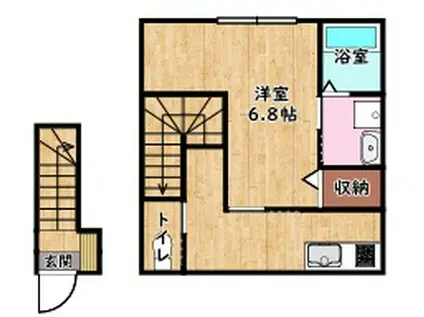 BILLS 陽(1K/2階)の間取り写真