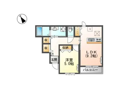 高宮町工事(1LDK/1階)の間取り写真