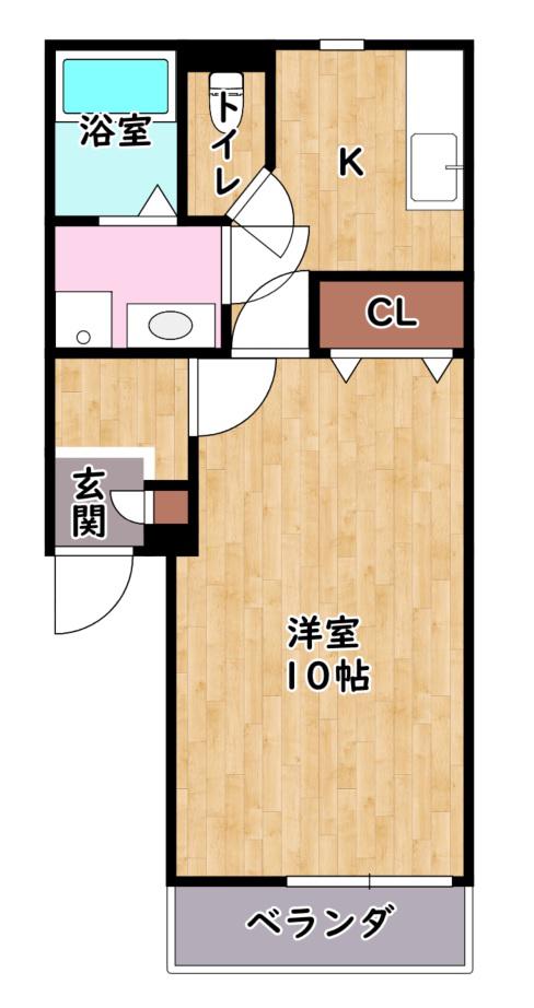 ジュネスコート二番館(1K/1階)の間取り写真