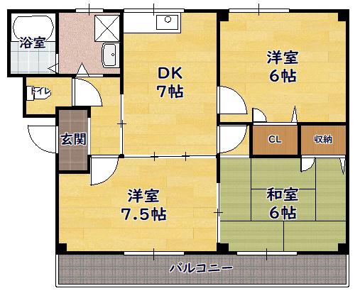 フレッシュコーポ近江(3DK/2階)の間取り写真