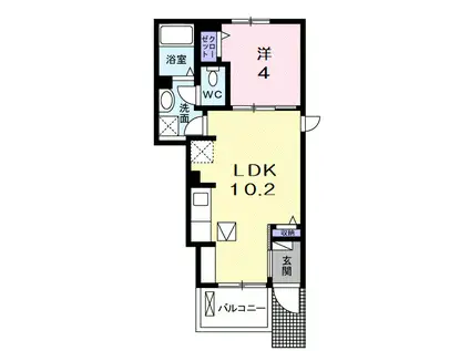 セレノ 福満(1LDK/1階)の間取り写真