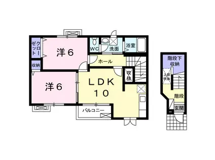 メゾンカルム N(2LDK/2階)の間取り写真