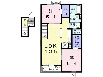 カモミール(2LDK/4階)の間取り写真