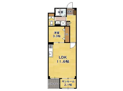 GRAN LAGO(1LDK/2階)の間取り写真