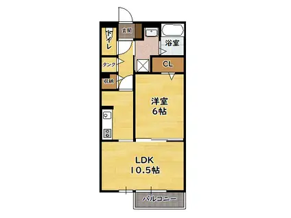 ポルトグラン(1LDK/1階)の間取り写真