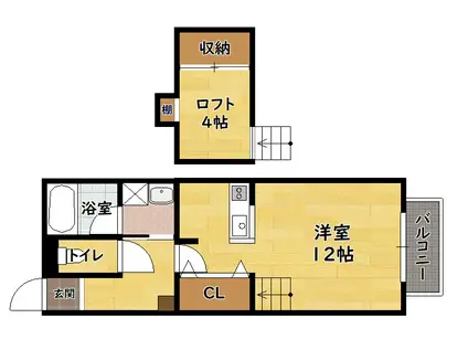 ベストール柳町(1K/1階)の間取り写真