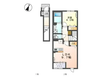 室町アパート工事(1LDK/2階)の間取り写真