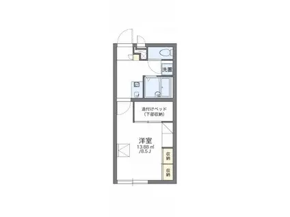 レオパレス伊吹(1K/1階)の間取り写真