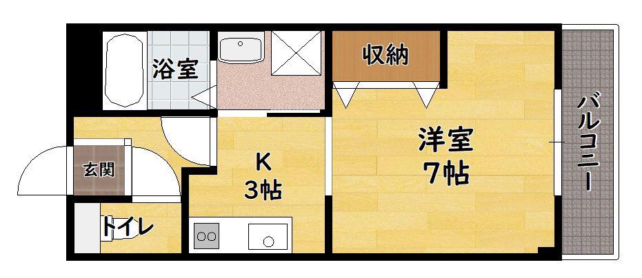 第6サンコーポ森脇(1K/3階)の間取り写真