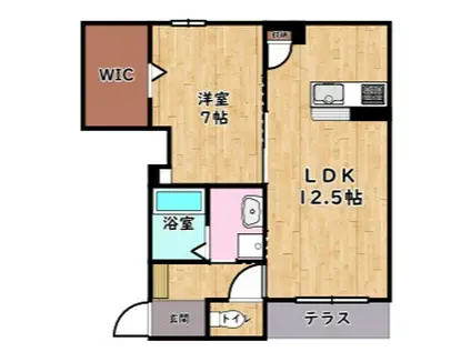 フィオリータ西今(1LDK/1階)の間取り写真
