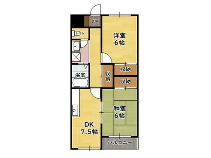 SS-ARK9(2DK/4階)の間取り写真