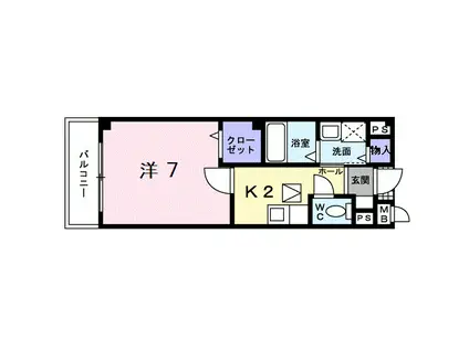 ラック ペーシュ(1K/1階)の間取り写真