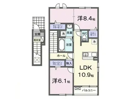 カーサ・彩(2LDK/2階)の間取り写真