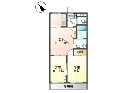 KSSQUARE(2DK/1階)の間取り写真