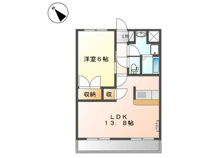 ボヌールエスパースⅠ(1LDK/1階)の間取り写真