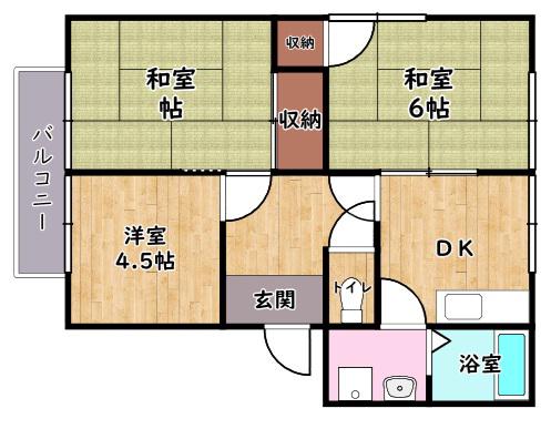 フレグランスMS(3DK/2階)の間取り写真