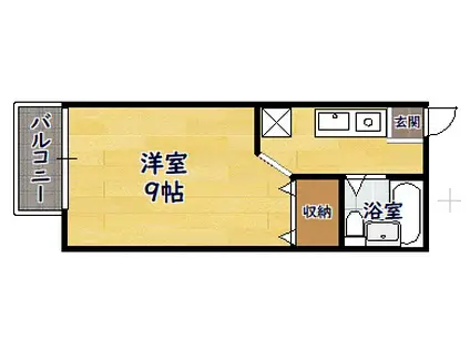 サンシティ長浜A・B(ワンルーム/2階)の間取り写真