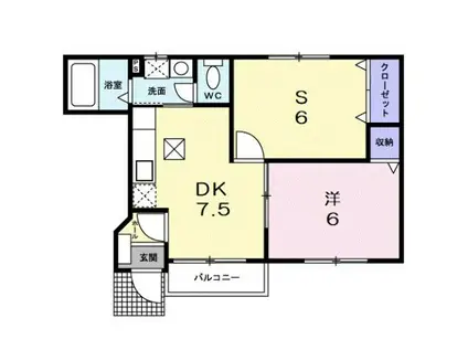 ベルアラモ(1SDK/1階)の間取り写真