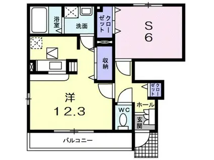 ポラリス(ワンルーム/1階)の間取り写真