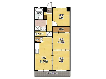 セリマンション(3DK/2階)の間取り写真