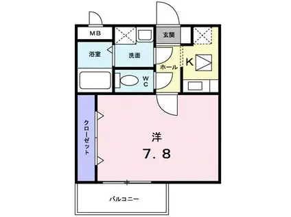 メゾン・プラティーク(1K/1階)の間取り写真