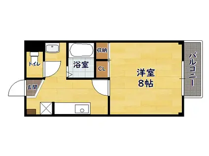 プレジール五反田(1K/1階)の間取り写真