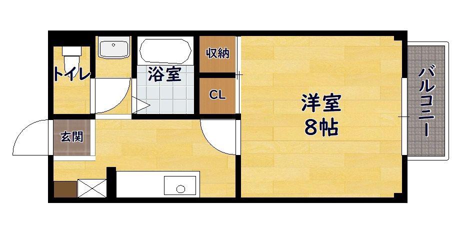 KATSUHEIGHTS 参番館(1K/2階)の間取り写真