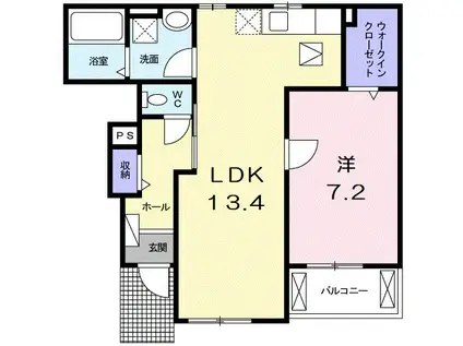 コーポ勢多七番館(1LDK/1階)の間取り写真