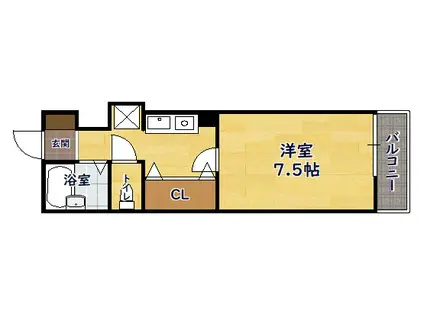 CENTURY ONE(1K/1階)の間取り写真