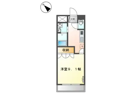メゾン花水木(1K/2階)の間取り写真