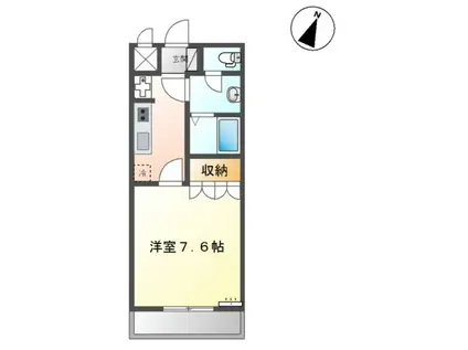 U.SA-KMHヴィラさくら(1K/2階)の間取り写真