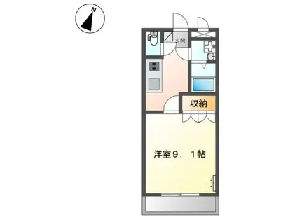 ジュピター(1K/1階)の間取り写真