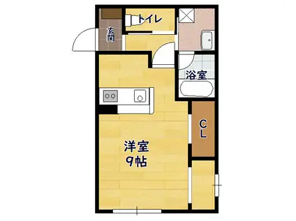 MAISON NATURE(ワンルーム/2階)の間取り写真